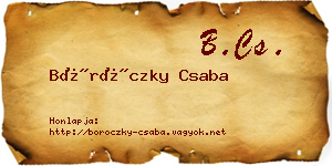 Böröczky Csaba névjegykártya