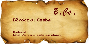 Böröczky Csaba névjegykártya