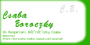 csaba boroczky business card