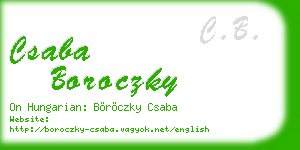 csaba boroczky business card